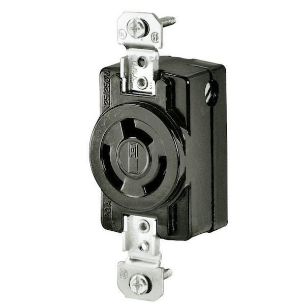 Bryant Locking Receptacle, Non-NEMA, 20 A, 125/250V AC, Multi Phase, 3 Pole, Flush Mount, Screw Terminals 7310 - main